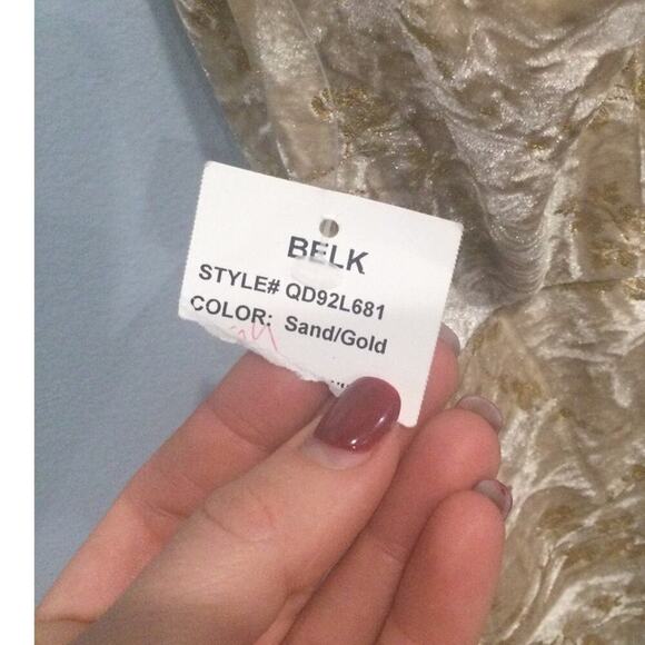 Vintage B.Darlin Womens Velvet Fairy Mini Dress Size 9 10 Cocktail Gold NEW Y2K - Picture 11 of 15